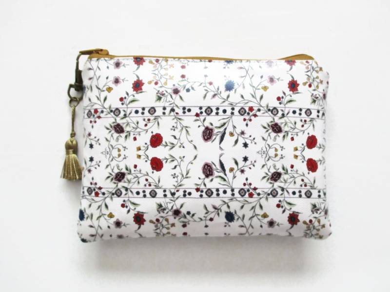 Floral Vegan Kunstleder Geldbörse Schlanke Unisex Geldbörse von JiggleMaWiggle