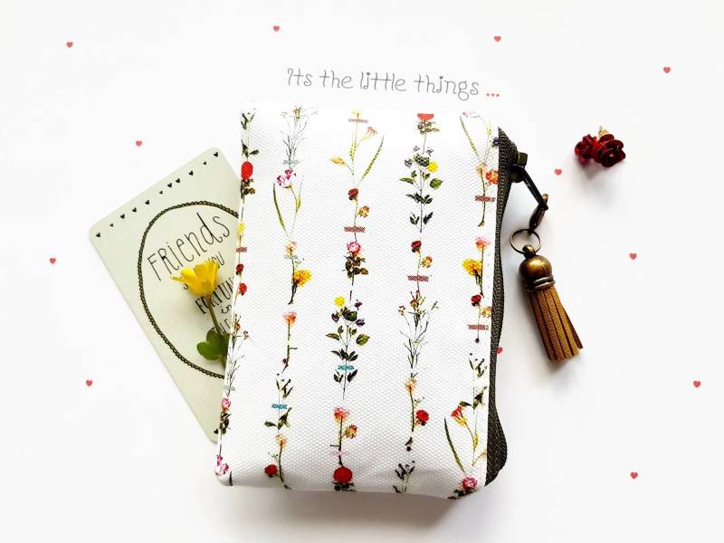 Floral Vegan Leder Kartenhalter Wasserdichte Geldbörse von JiggleMaWiggle