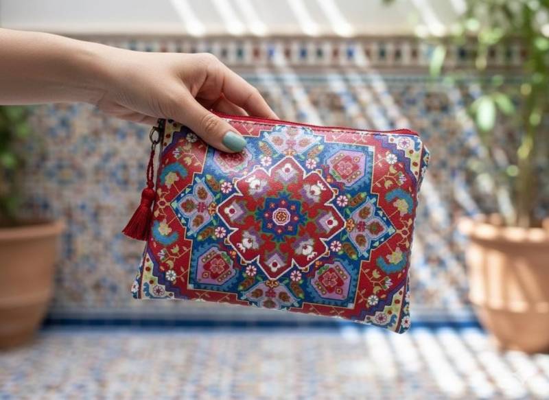 Gemusterte Geldbörse Aus Veganem Leder Schlanke Unisex-Geldbörse von JiggleMaWiggle