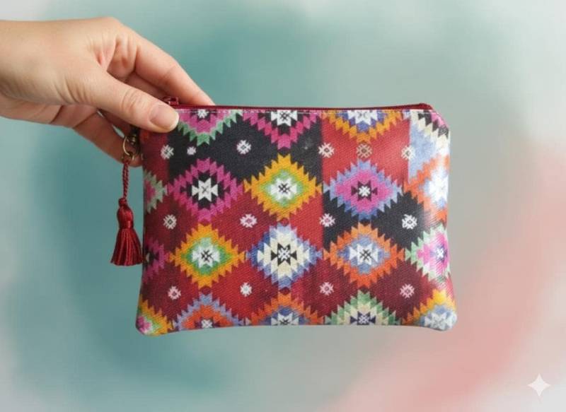 Gemusterte Vegan Kunstleder Geldbörse Schlanke Geldbörse von JiggleMaWiggle