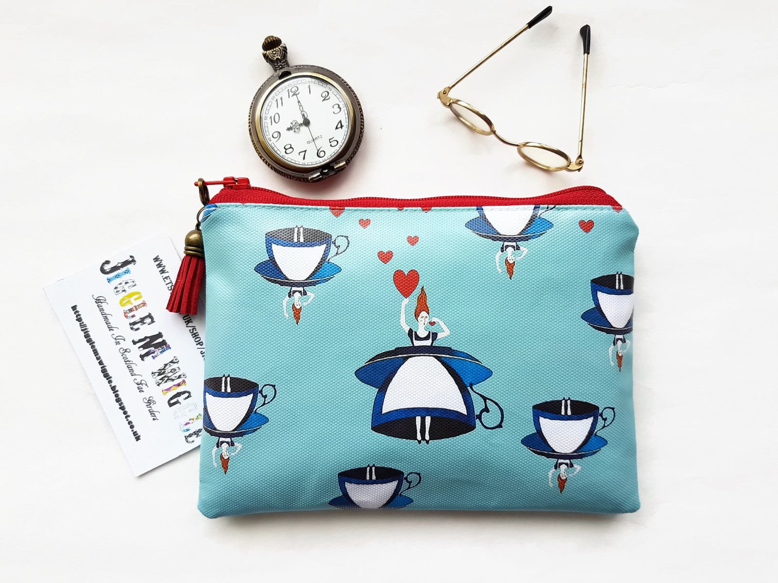 Gemusterte Vegan Kunstleder Geldbörse Schmaler Kartenhalter von JiggleMaWiggle