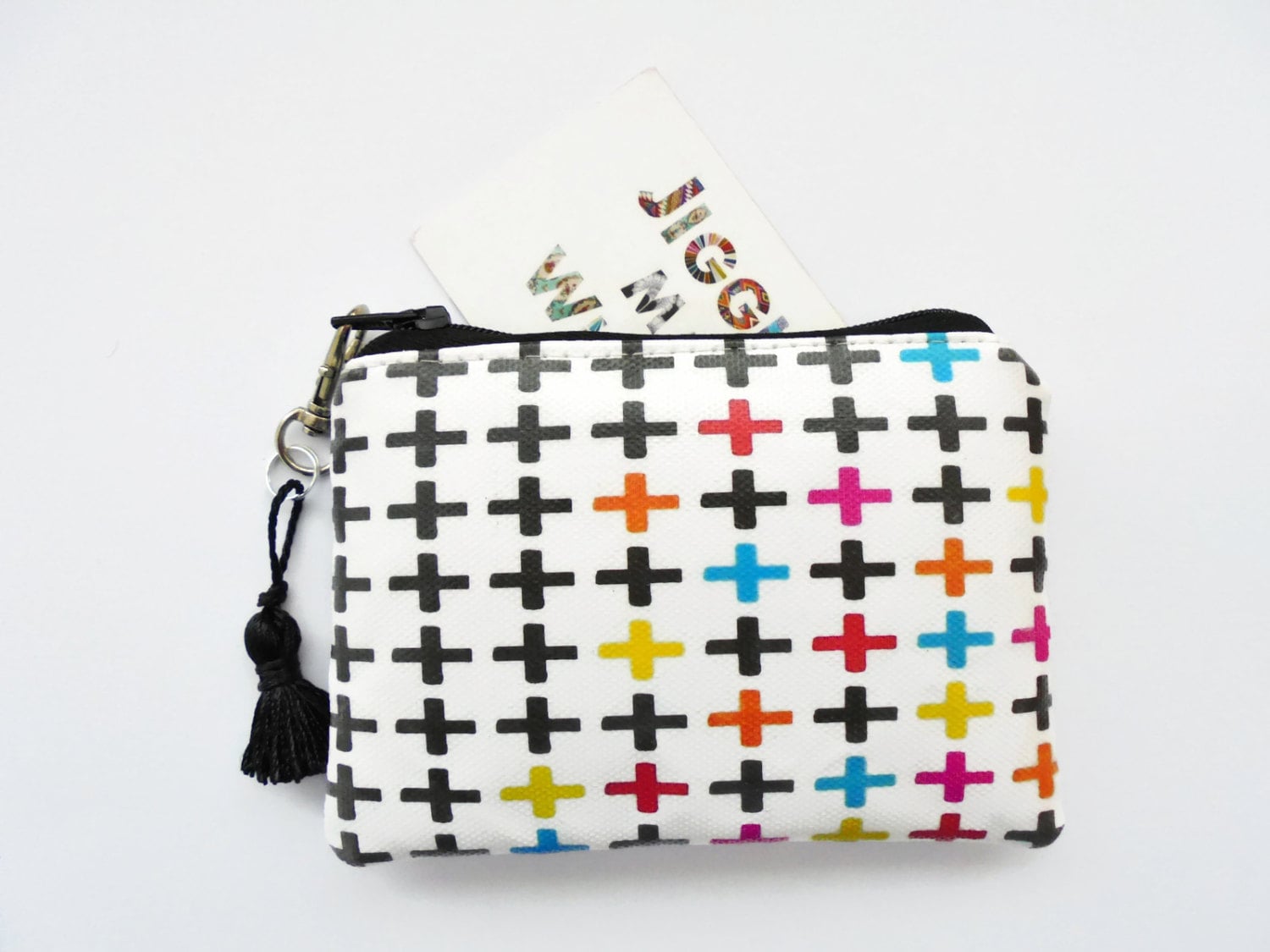 Plus Sign Vegan Leder Geldbörse Wasserfester Kartenhalter von JiggleMaWiggle