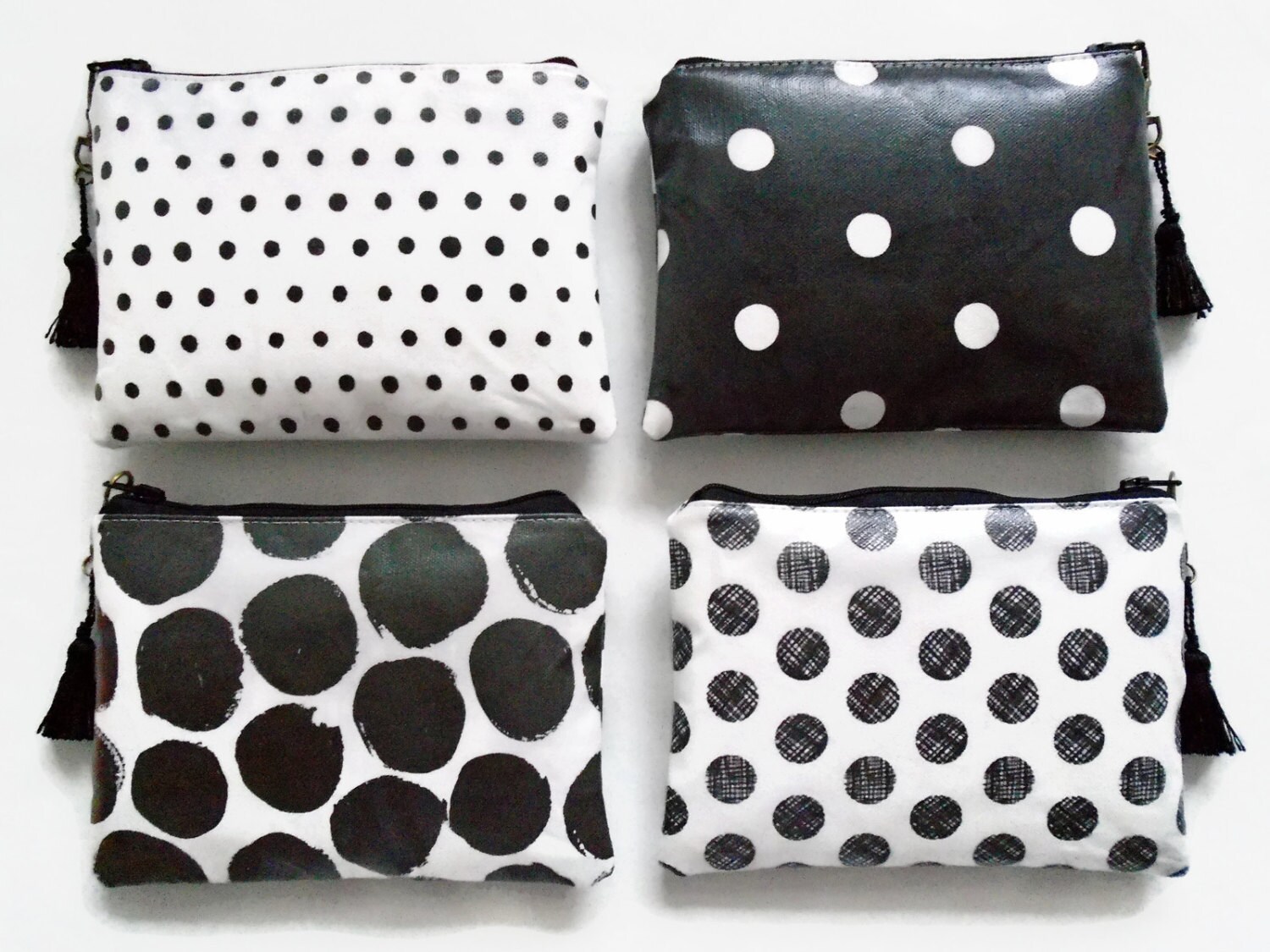 Polka Dot Vegan Leder Geldbörse Schlanke Unisex Geldbörse von JiggleMaWiggle