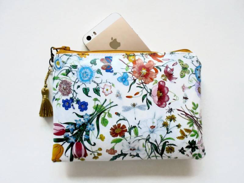 Portemonnaie Aus Veganem Leder Mit Blumenmuster Schlanke Unisex-Geldbörse von JiggleMaWiggle