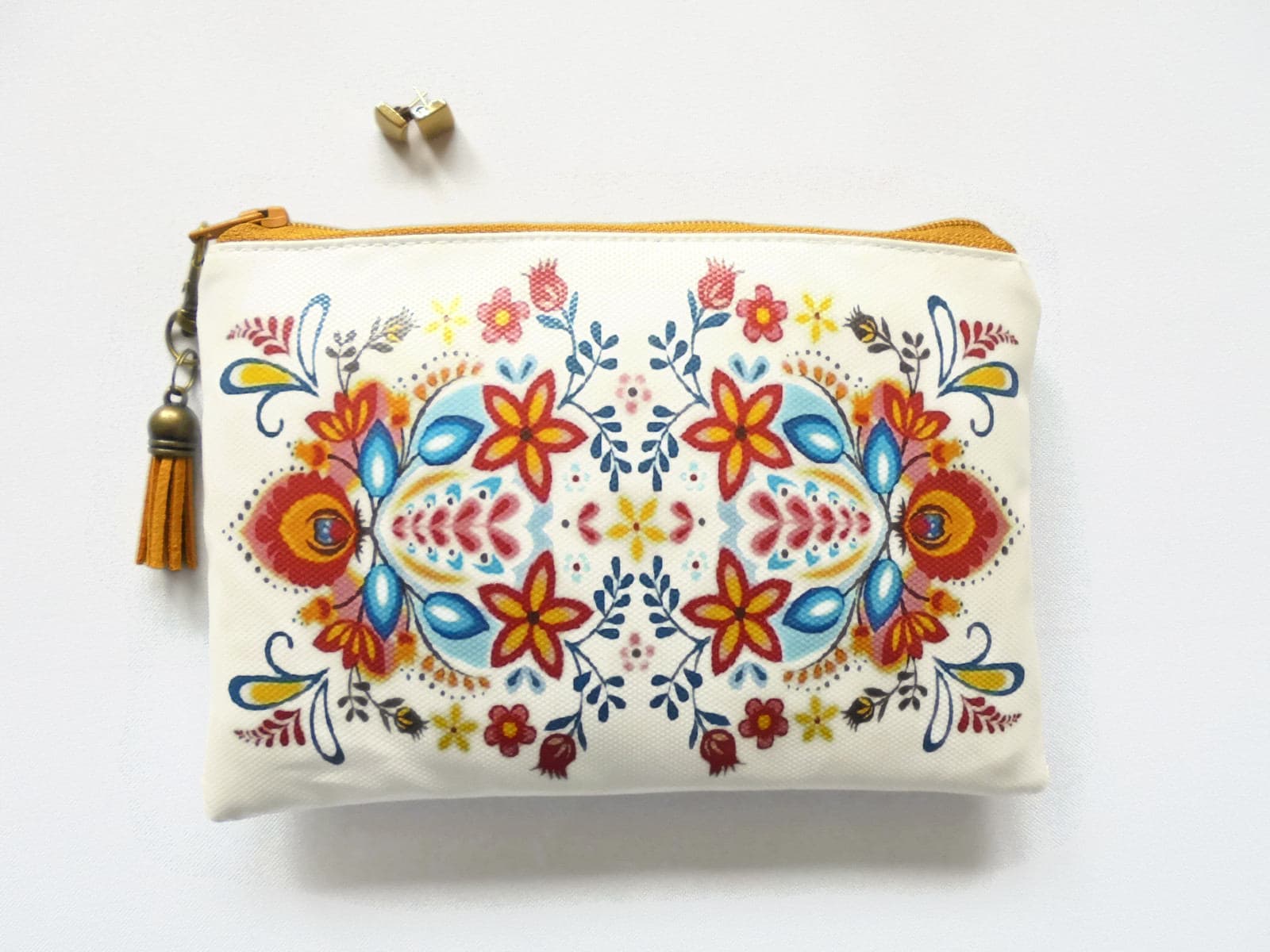 Portemonnaie Aus Veganem Leder Mit Blumenmuster Schmale Geldbörse von JiggleMaWiggle