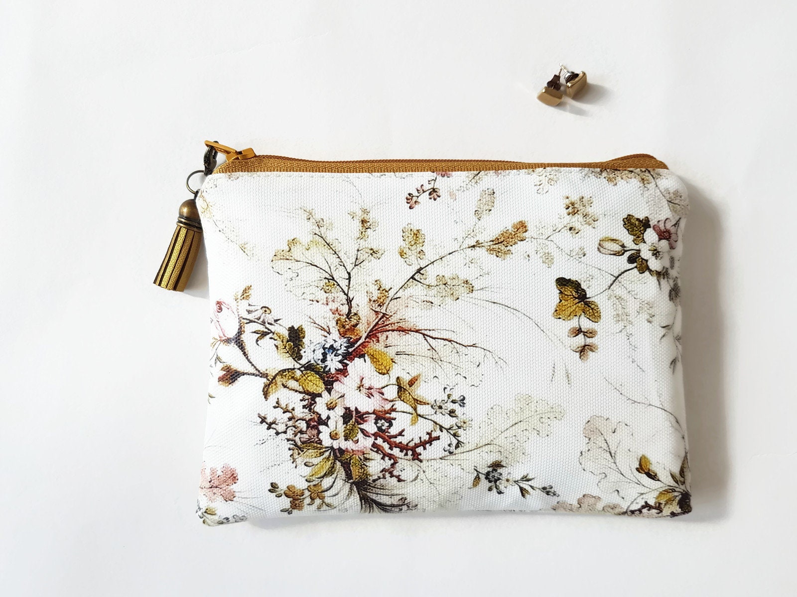 Portemonnaie Aus Veganem Leder Mit Blumenmuster Schmale Geldbörse von JiggleMaWiggle