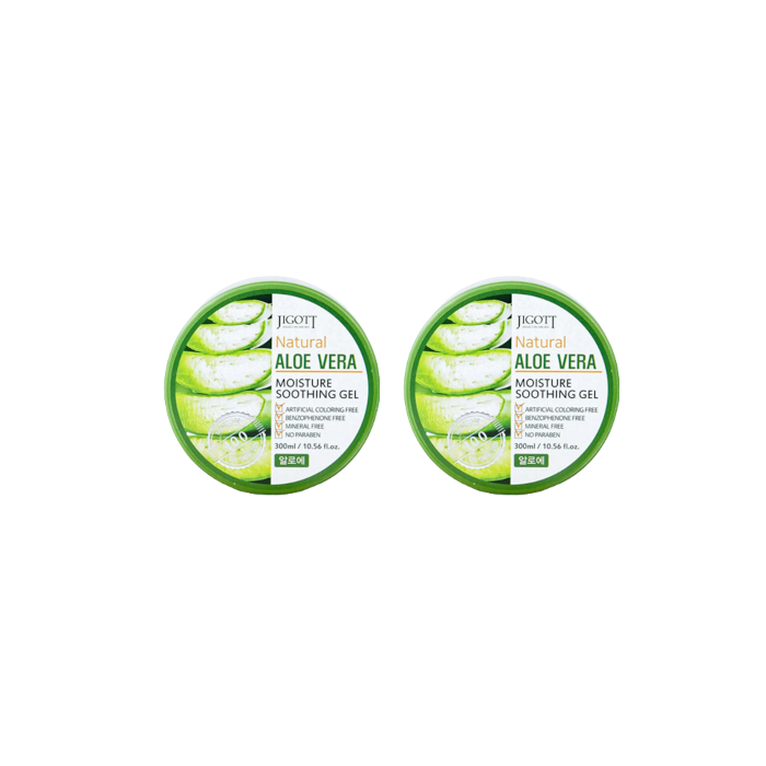 Jigott - Natural Aloe Vera Moisture Soothing Gel - 300ml (2ea) Set von Jigott