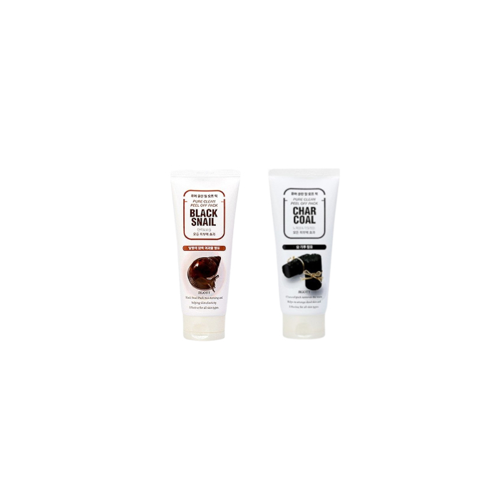 Jigott - Pure Clean Peel Off Pack No.Black Snail - 180ml (1ea) + Pure Clean Peel Off Pack No.Charcoal - 180ml (1ea) Set von Jigott