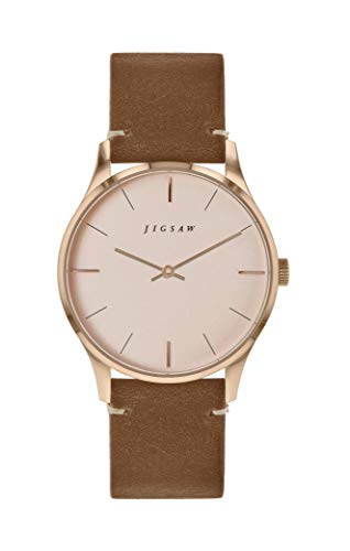 Jigsaw Damen Analog Quarz Uhr mit Leder Armband JG2008 von Jigsaw