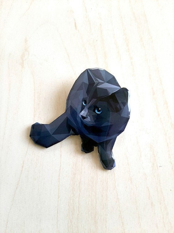 Original Handgemachte Kristall Brosche Der Katze Polygone Original Handgemachte Kristall Brosche Der Katze Polygone von JihaDesignCZ