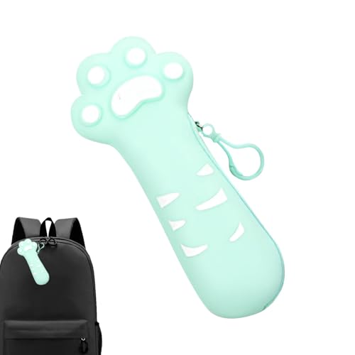 Jiimhte Cartoon-Stiftetui, Cartoon-Federmäppchen | Katzenpfoten-Bleistift-Organizer,Weicher Silikon-Organizer, Aufbewahrungsbox, Reißverschluss-Federmäppchen, niedliche Federmäppchen-Dekorationen für von Jiimhte