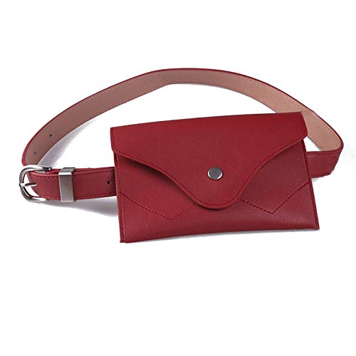 Jiklophg Multifunktionale Damen-Tasche, modische Handy-Hüfttasche, kleiner Gürtel, Handtasche, rot, Einheitsgröße von Jiklophg