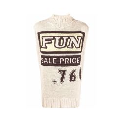 Beige Jil Sander Herren Slogan Print Weste von Jil Sander