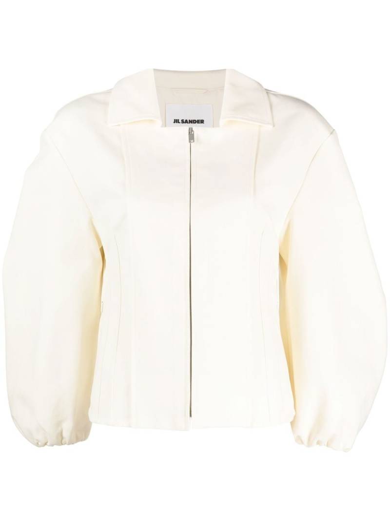 Jil Sander Bikerjacke mit Puffärmeln - Nude von Jil Sander