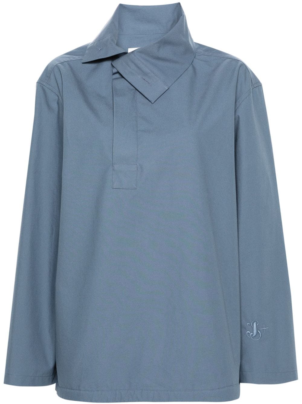 Jil Sander Bluse mit Logo-Stickerei - Blau von Jil Sander