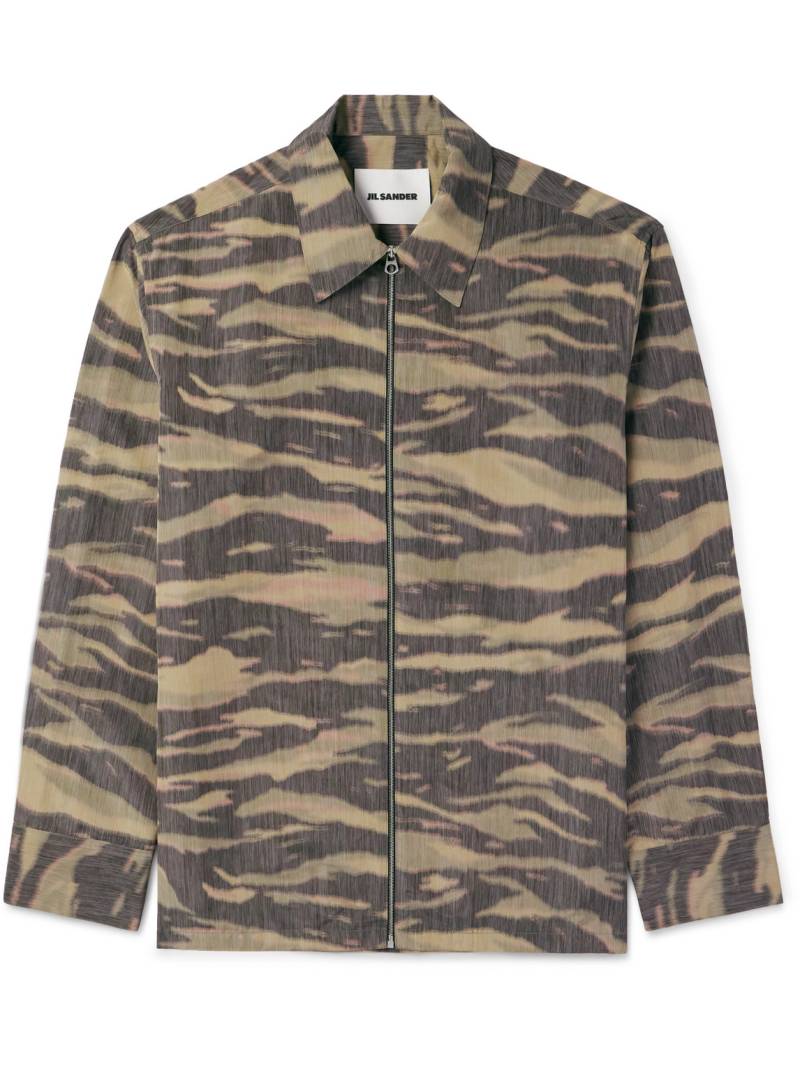 Jil Sander - Camouflage-Print Shell Overshirt - Men - Green - IT 52 von Jil Sander