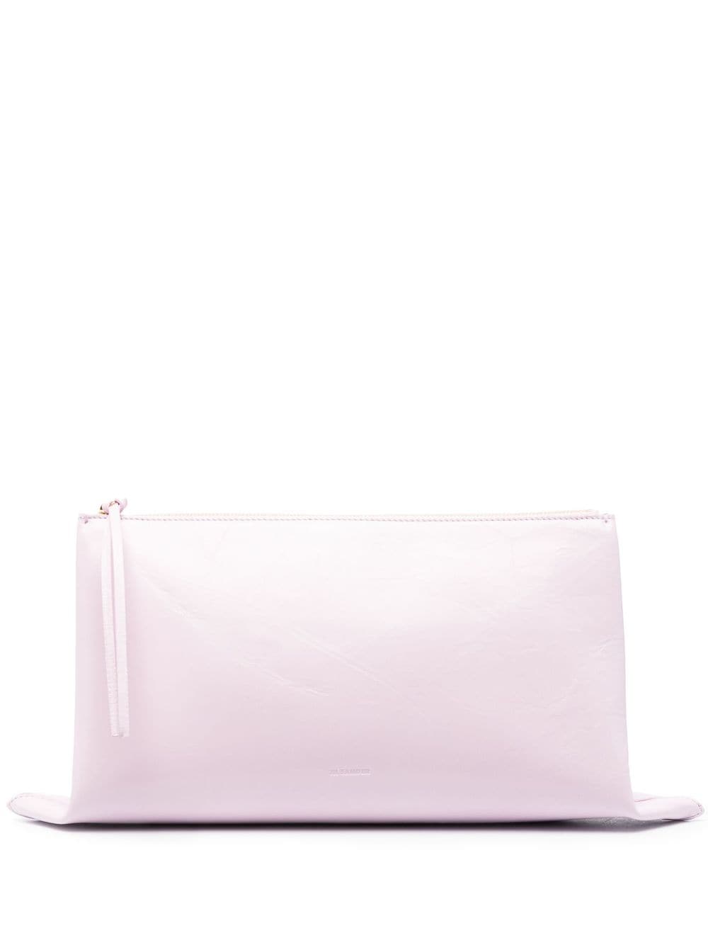 Jil Sander Clutch mit Logo-Prägung - Violett von Jil Sander