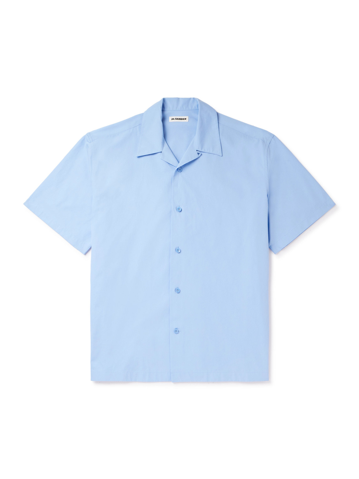 Jil Sander - Convertible-Collar Cotton-Poplin Shirt - Men - Blue - EU 42 von Jil Sander