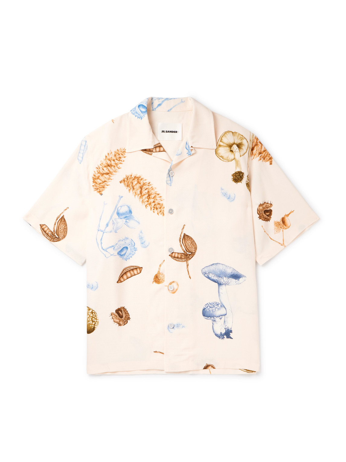 Jil Sander - Convertible-Collar Printed Woven Shirt - Men - Neutrals - IT 44 von Jil Sander