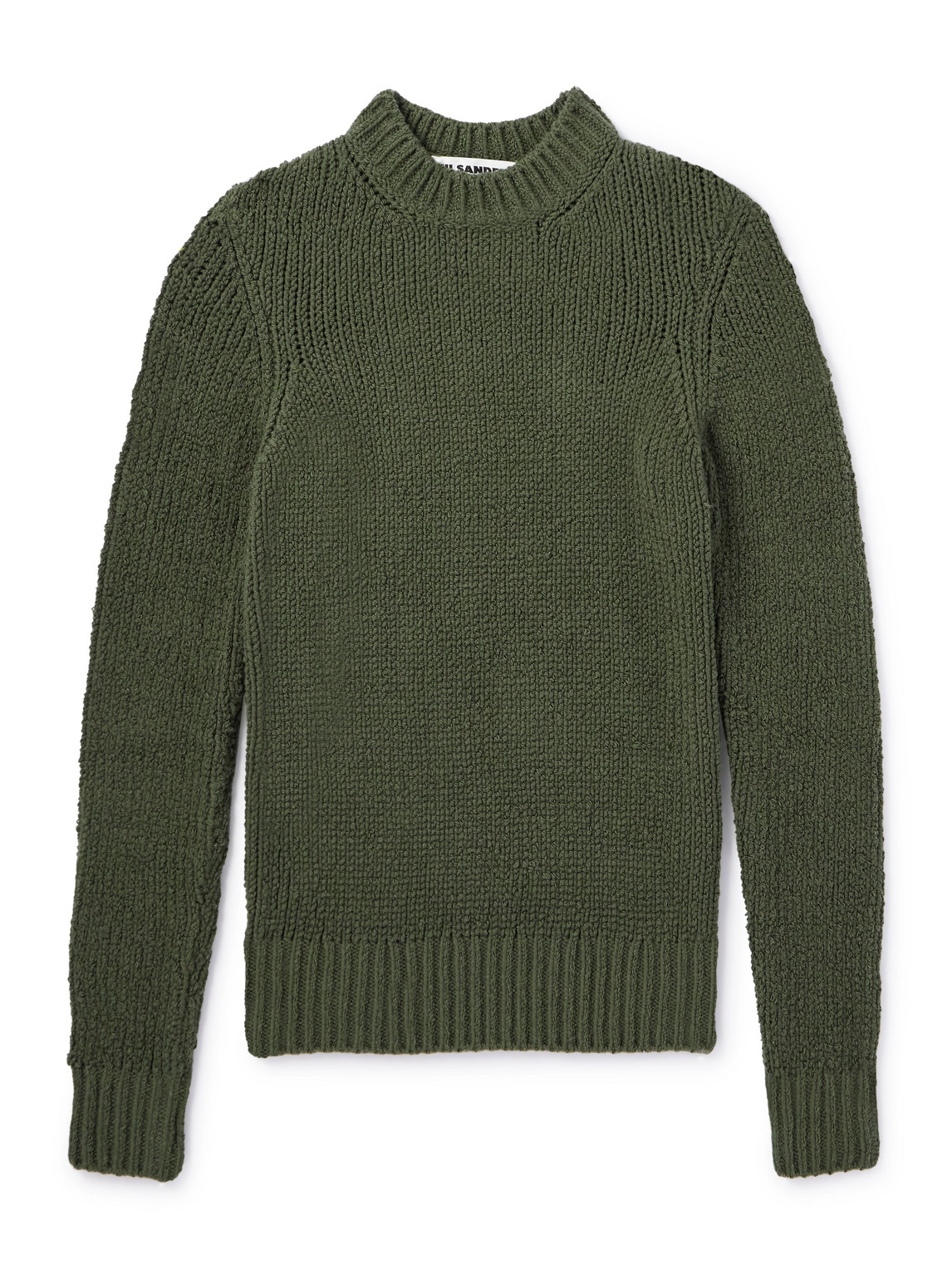 Jil Sander - Cotton-Blend Bouclé Sweater - Men - Green - IT 54 von Jil Sander