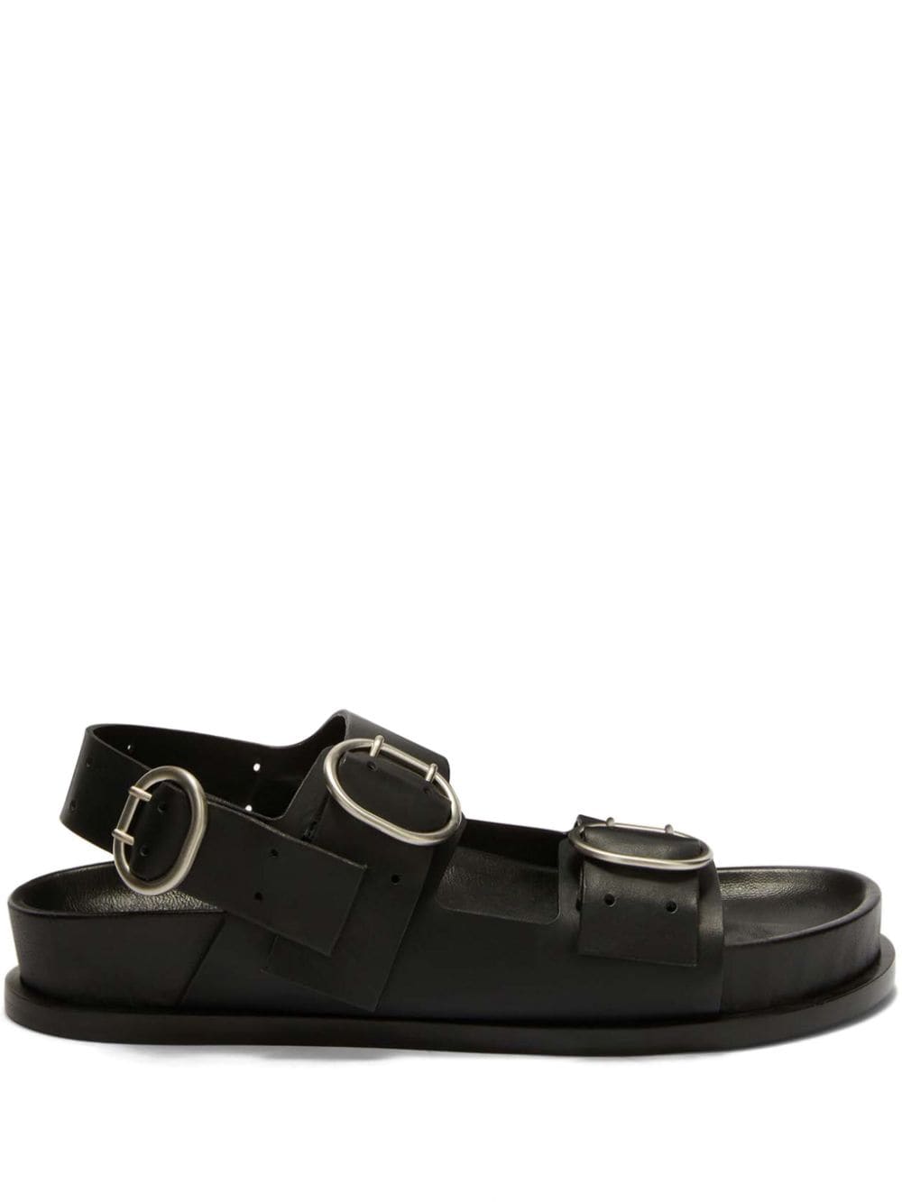 Jil Sander Flache Sandalen mit Schnalle - Schwarz von Jil Sander