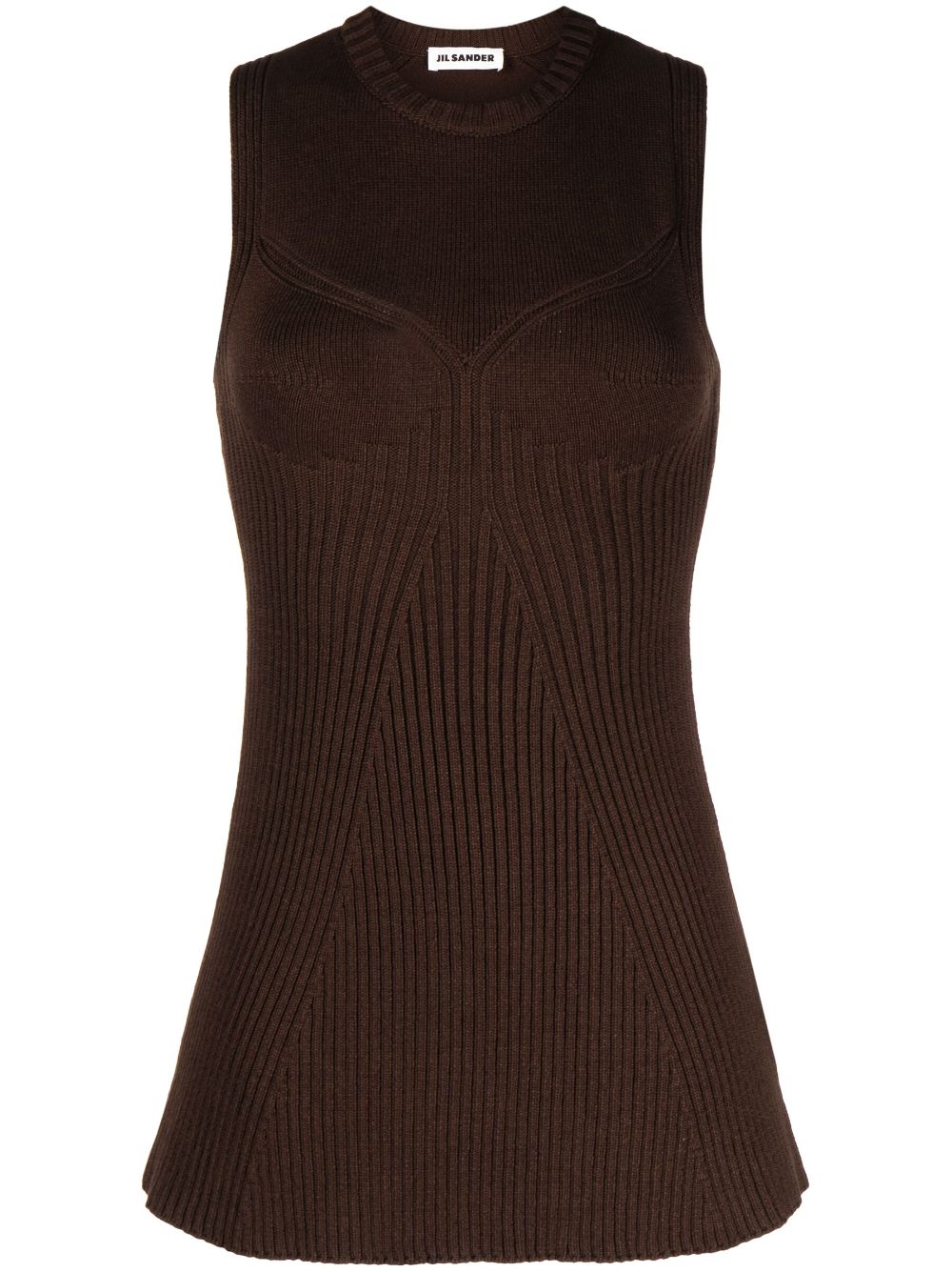 Jil Sander Geripptes Stricktop - Braun von Jil Sander