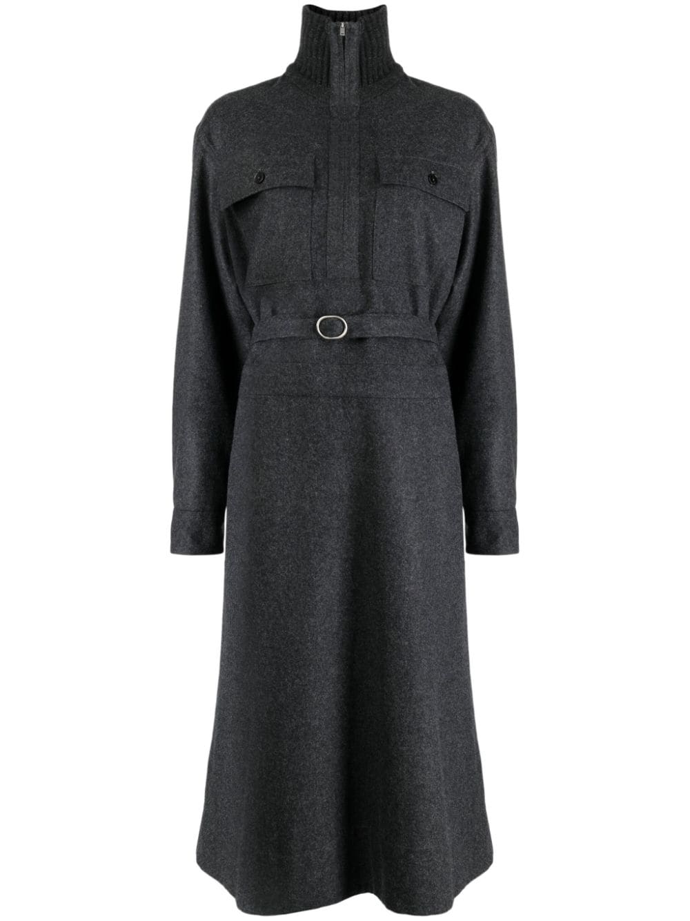 Jil Sander Hemdkleid mit Gürtel - Grau von Jil Sander