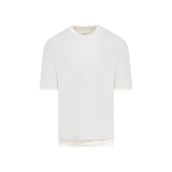 Jil Sander Herren Baumwoll-t-shirt - Grau Mit Lagen-design von Jil Sander