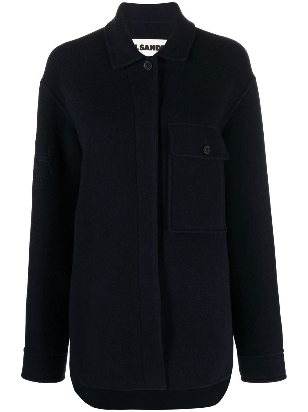 Jil Sander Jacke mit geflocktem Monogramm - Blau von Jil Sander