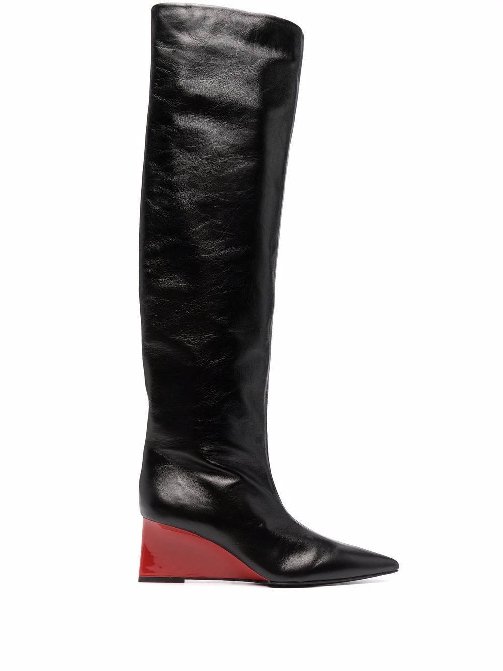 Jil Sander Kniehohe Stiefel mit Wedge - Schwarz von Jil Sander