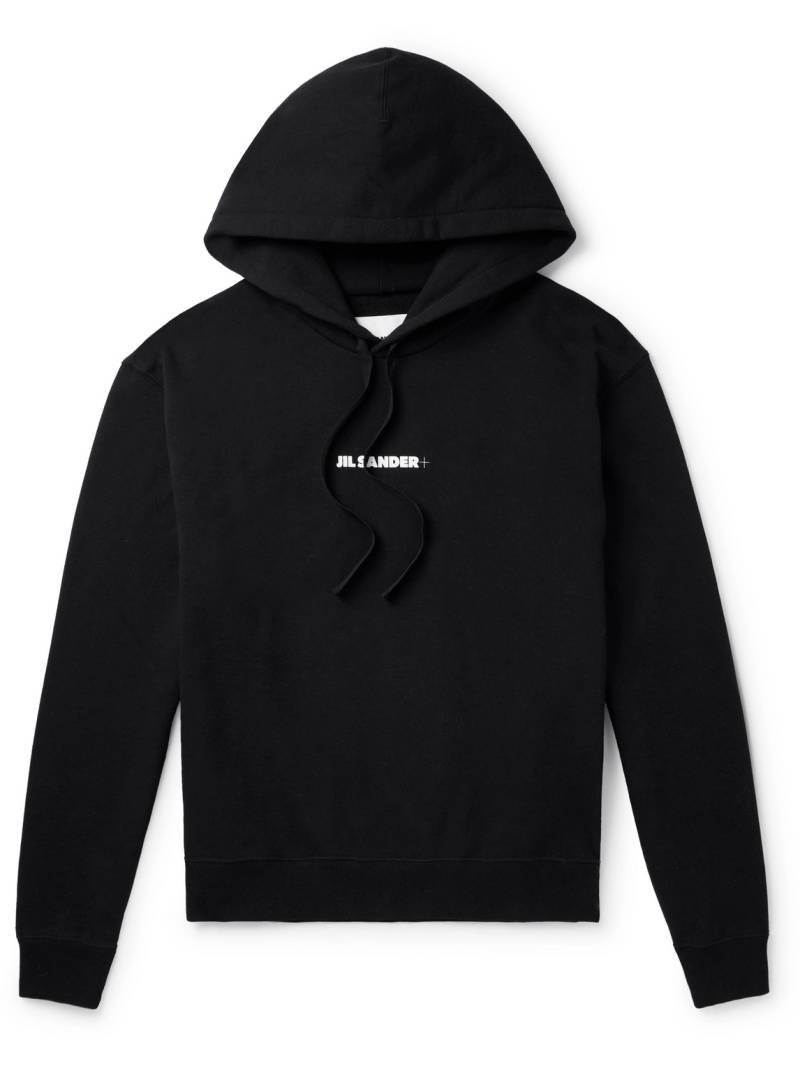 Jil Sander - Logo-Print Cotton-Jersey Hoodie - Men - Black - L von Jil Sander