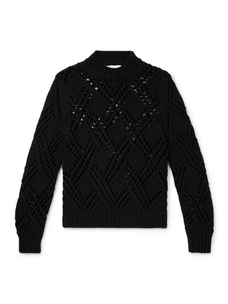 Jil Sander - Open-Knit Wool Sweater - Men - Black - IT 52 von Jil Sander