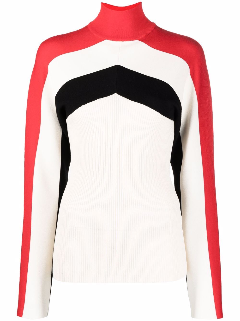 Jil Sander Rollkragenpullover in Colour-Block-Optik - Weiß von Jil Sander