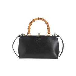 Jil Sander Schwarze Kalbsleder Handtasche Mit Bambusgriff von Jil Sander