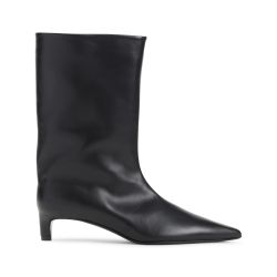 Jil Sander Schwarze Leder Stiefeletten Mit 3,5 Cm Absatz von Jil Sander