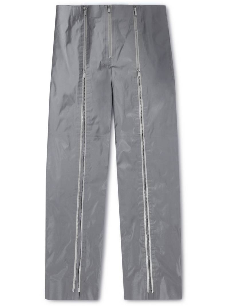 Jil Sander - Straight-Leg Zip-Embellished Reflective Shell Trousers - Men - Gray - IT 50 von Jil Sander