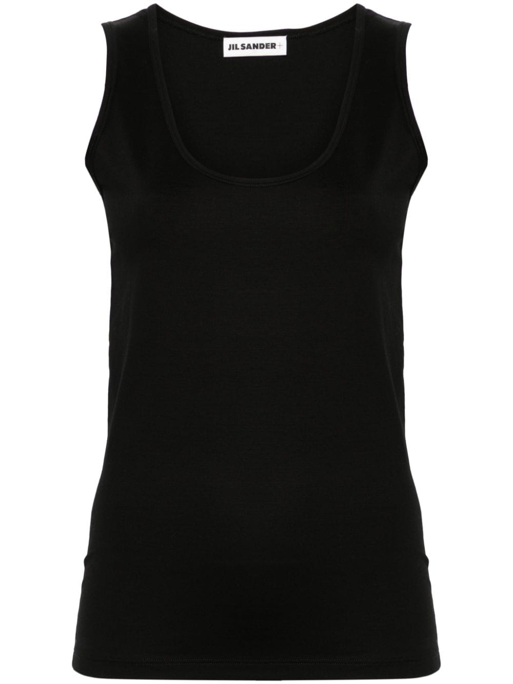 Jil Sander Stretchjersey-Tanktop mit JW-Initialen - Schwarz von Jil Sander