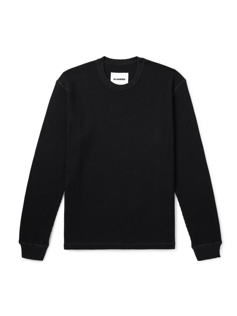 Jil Sander - Waffle-Knit Cotton T-Shirt - Men - Black - M von Jil Sander