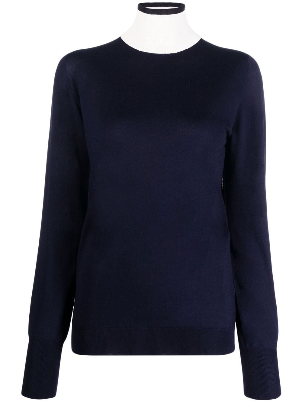 Jil Sander Pullover mit Kontrastkragen - Blau von Jil Sander