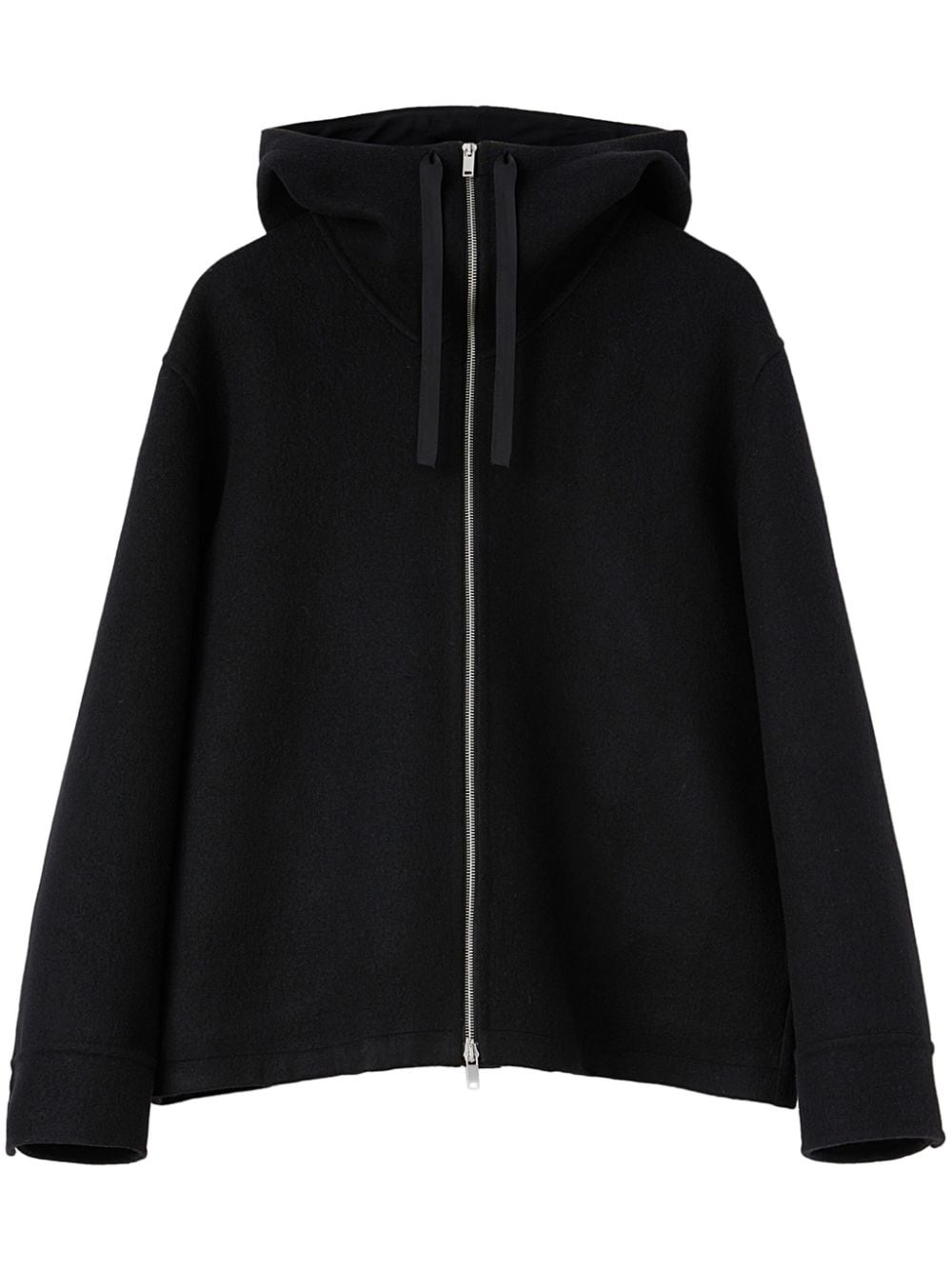 Jil Sander Kapuzenjacke aus Schurwollgemisch - Schwarz von Jil Sander