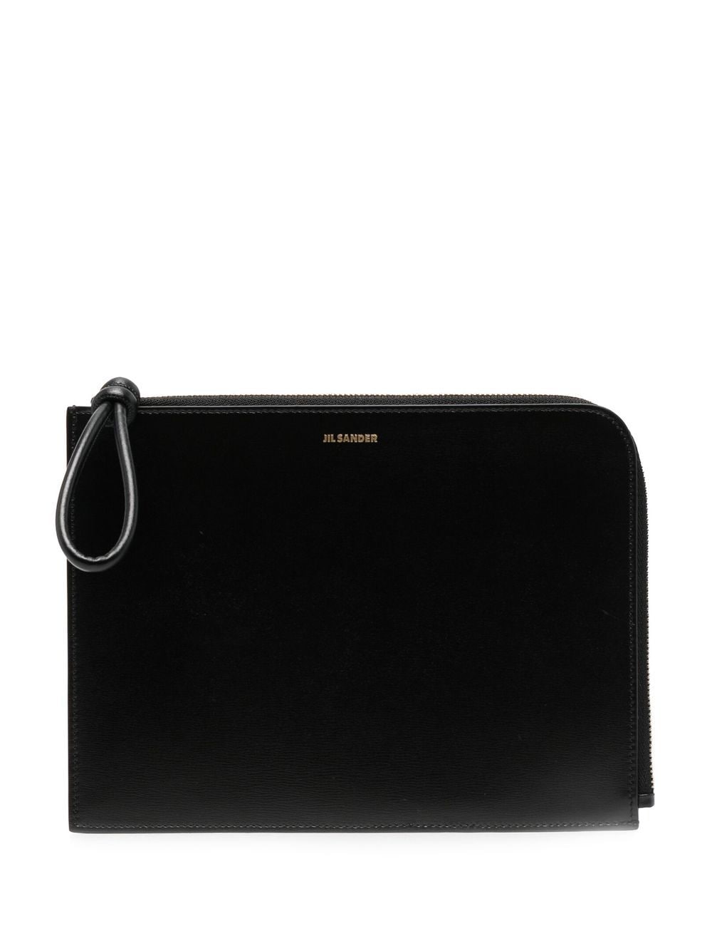 Jil Sander Clutch mit Logo-Print - Schwarz von Jil Sander