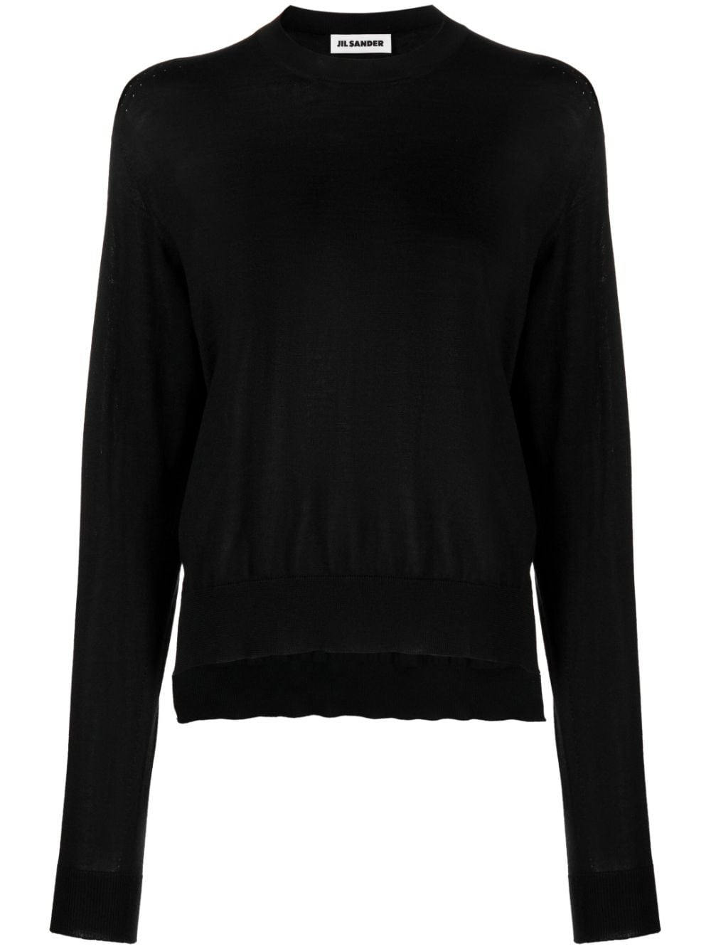 Jil Sander Gerippter Pullover mit rundem Ausschnitt - Schwarz von Jil Sander