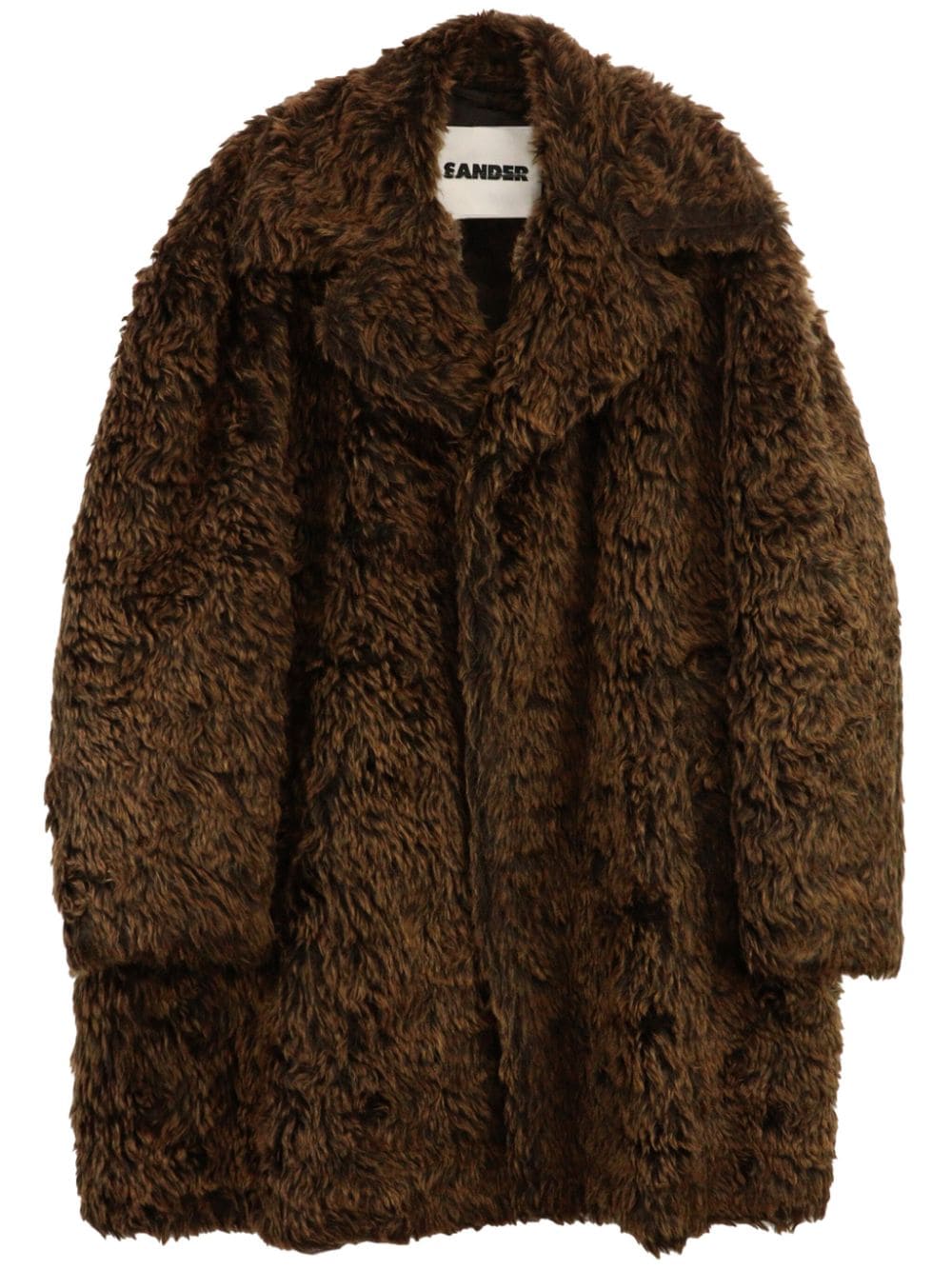 Jil Sander Einreihiger Mantel aus Faux Fur - Braun von Jil Sander