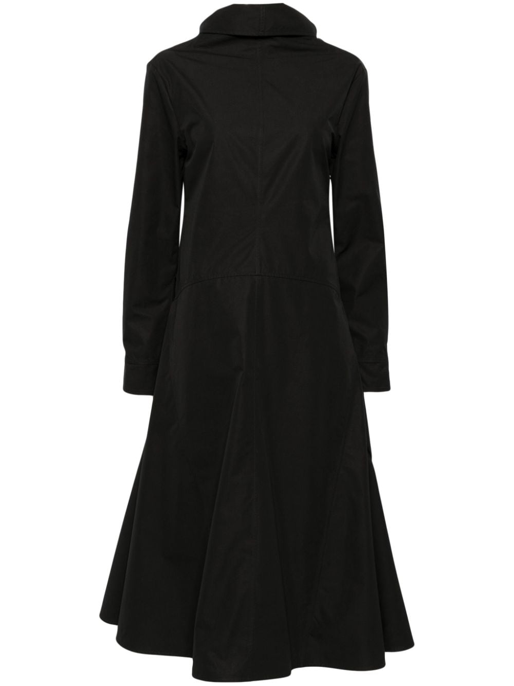 Jil Sander tie-fastening cotton midi dress - Schwarz von Jil Sander