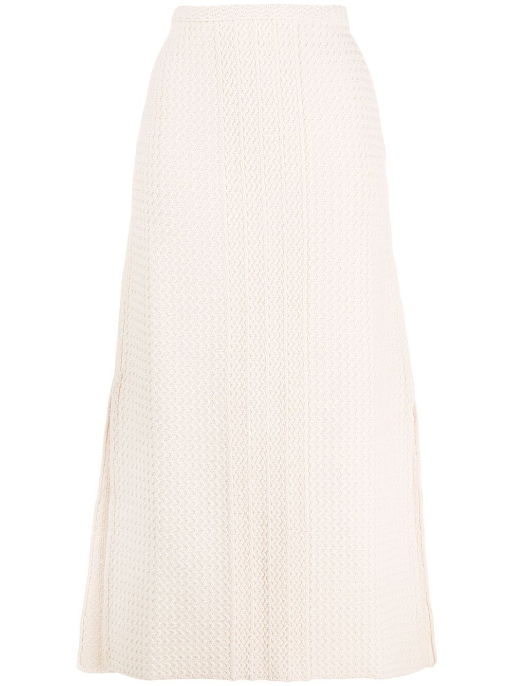 Jil Sander Strickrock mit Zickzackmuster - Nude von Jil Sander