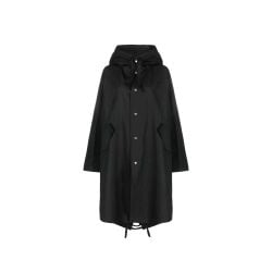 Schwarze Baumwollparka Mit Kapuze Für Damen von Jil Sander