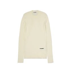 Weißer Jil Sander Logo Strickpullover von Jil Sander