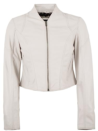 Jilani - Damen Echtleder Lederjacke Kurzjacke Lammnappa weiß Größe 40 von Jilani