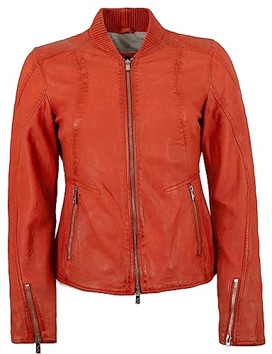 Jilani - Damen Echtleder Lederjacke Lammleder rotorange Größe 40 von Jilani