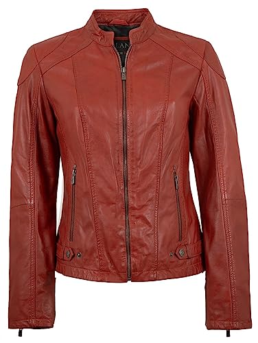 Jilani - Damen Echtleder Lederjacke Lammnappa dunkelrot Größe 42 von Jilani